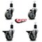 Service Caster 3.5'' Gray Poly Wheel Swivel 1-1/2'' Expanding Stem Caster Set 2 Brakes, 4PK SCC-EX20S3514-PPUB-2-PLB-2-112 - alternate 4